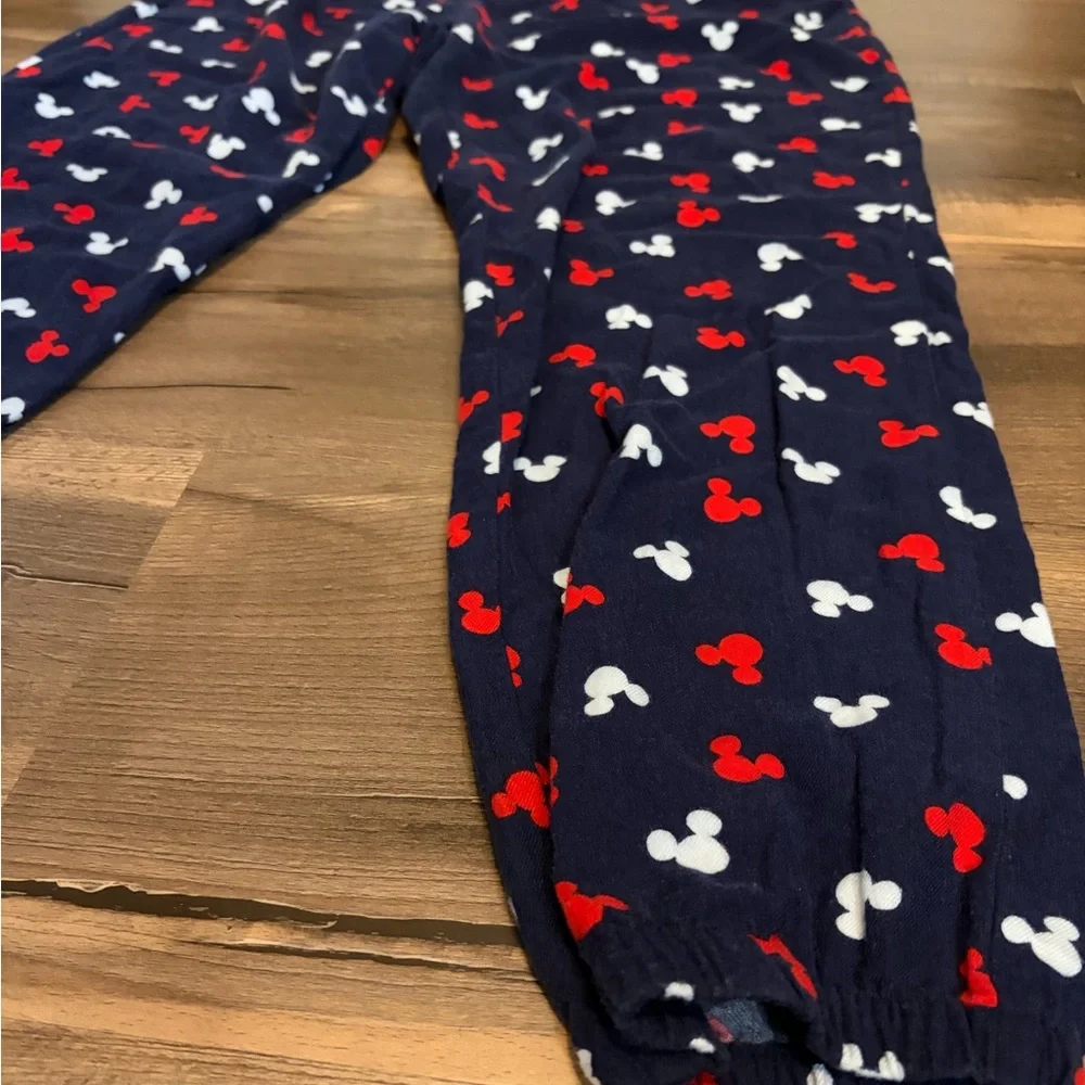WomensGAP Navy Jogger Pajama Pants with Red & White Mickey Heads Size Medium - Picture 3 of 10